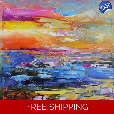 Beautiful colourful abstract seascape 989